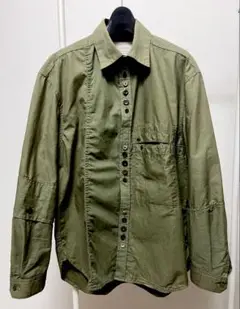 ink、インク、ミリタリーシャツ、リメイク、再構築、カーキ、US ARMY