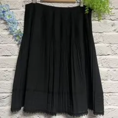 【超美品】トランスワーク プリーツスカート 4L 大きいサイズ ブラック レース