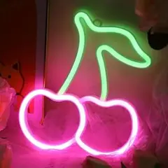 さくらんぼ ネオンサイン ネオンライト LED 照明 ライト 寝室 装飾 USB