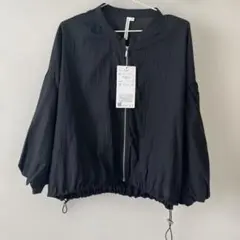袖バルーンアウターナイロン L Lブラック