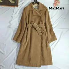 美品 希少 マックスマーラ マニュエラコート アンゴラ キャメル 銀タグ 36