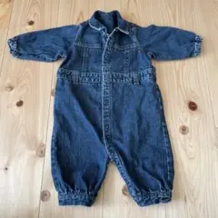 デニムロンパース 刺繍ロゴ付き　コムサイズム