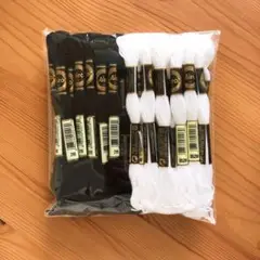 36束 刺繍糸 25番 白黒 ホワイト ブラックB5200 310 まとめ売り