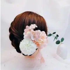 【訳あり】髪飾り 和装 浴衣 花 着物　花火　夏祭り　お祭り　ピンク　可愛い