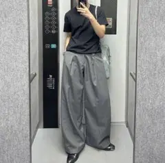 nugu センタープレス　ワイドスラックス