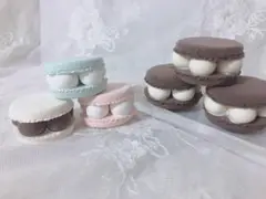 【試作品②】フェイクスイーツ　粘土　マカロン　チョコレート　飾り　トゥンカロン
