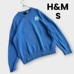 エイチアンドエム　H&M 水色　S パックマン　ニット　長袖　リラックスフィット
