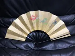 扇子 29cm 金もみ 椿 秋草 肉筆御飾り扇 飾舞扇 舞扇子 舞踊 着物 和装