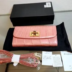 ママちゃん アルムコ　クロコダイル アルムコ マットクロコダイル 多機能二つ折り財布- ショップ