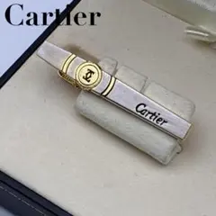 【美品希少】カルティエ　ネクタイピン、オーバルカフス3点セット　ロゴ 美品希少】カルティエネクタイピン、オーバルカフス3点セットロゴ