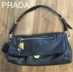 PRADA ブラック レザー ハンドバッグ