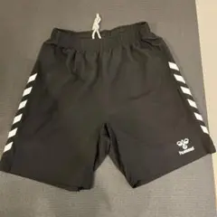 値段交渉可能　hummel 黒 ハーフパンツ サイドストライプ