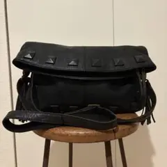 極美品 希少モデル アインソフ ショルダーバック レザー スタッズ 黒 ブラック