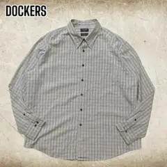 【隠しボタンダウン】DOCKERSチェック柄長袖シャツ XXLフィリピン製BIG