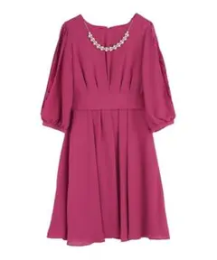 axes femme アクシーズファム タックデザインドレス 濃ピンク M