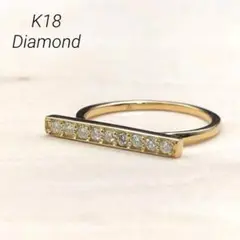 美品K18天然ダイヤモンドリング11号イエローゴールド Diamond gold