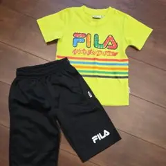 FILA 蛍光イエロー Tシャツとパンツ2点セット