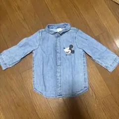 H&M デニムシャツ ミッキーマウス 9-12M
