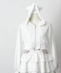 夢展望dearmylove ねこみみビジューパーカーセットアップ ホワイト3 L