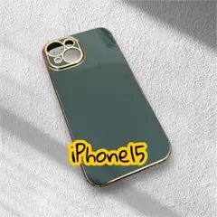 iPhone 15 スマホケース　シンプル　おしゃれ　グリーン　かわいい