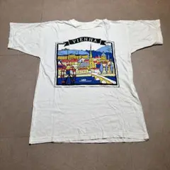 Vienna オーストリア　Tシャツ　半袖　白　ホワイト　街　アート　イラスト