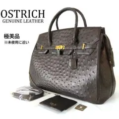 【極美品】 オーストリッチ トートバッグ カデナ A4収納 ブラック ２ＷＡＹ