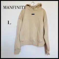 MANFINITY ベージュ フード付きパーカー L