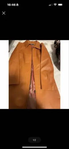 シマダジュンコ　ラムレザー　茶色　キャメル