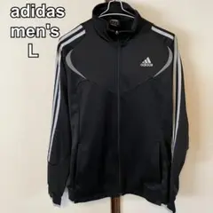 adidas アディダス　メンズ　トラックジャケット　ジャージ　スポーツ　黒　L