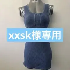 BLONDEY スクエアネックピグメントリブミニワンピース