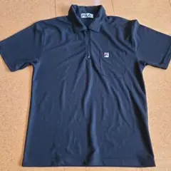 FILA メンズゴルフシャツ　ブラック ジッパー付き