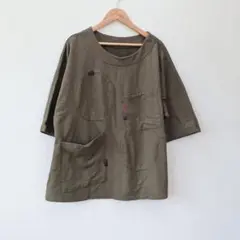 C・O・T・E 半袖Tシャツ 韓国製 ビッグシルエット カーキ 個性的