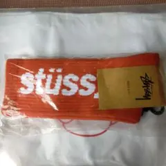 stüssy オレンジ ロゴソックス サイズ8-13