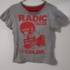 RADIC COLOR 半袖Tシャツ グレー＆レッド　リバーシブル