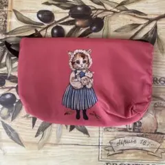 猫 ポーチ ピンク 猫雑貨 ジッパー 中綿 緩衝 三毛猫