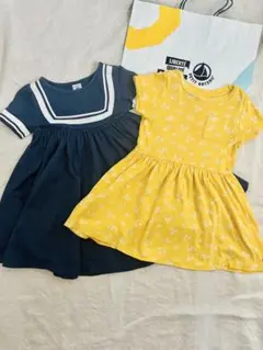 PETIT BATEAU ◆半袖ワンピース 2点セット 4ans
