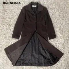 【美品】BALENCIAGA カシミヤ100% ロングコート ブラウン