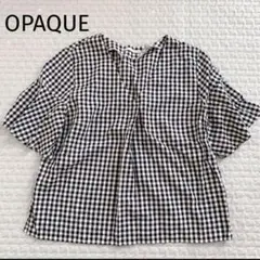 オペーク　OPAQUE 袖フリル　ギンガムチェック トップス ブラウス　Ｍ