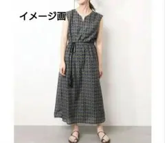 m.f.editorial 総柄ノースリーブワンピース Lサイズ