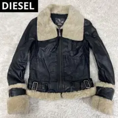 ☆希少☆ DIESEL ラムレザージャケット ボア ライダースジャケット 女性用