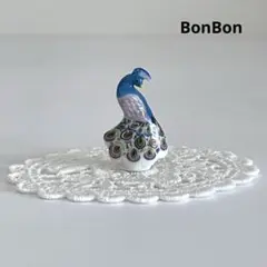 孔雀⑤ フェーブ　フェーヴ　フランス　陶器　ミニチュア　置物　鳥