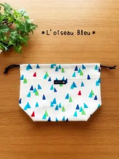 ハンドメイド✳︎お弁当袋✳︎両ヒモ✳︎ヨット柄ホワイト②