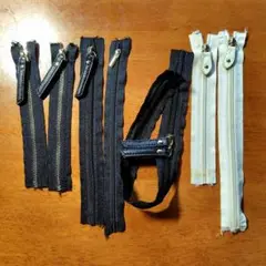 ファスナー　7本セット　黒　白　手芸材料
