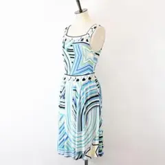 高級 EMILIO PUCCI エミリオプッチ プッチ柄 総柄 テロテロ フレア