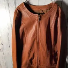 UNTITLED アンタイトル 羊革 XL ノーカラー フルジップ マロン