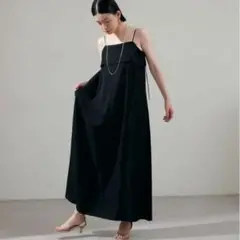 【LARUTA】ビスチェ風キャミワンピース黒ブラックM