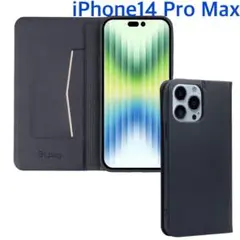新品⭐️iPhone14ProMax スマホケース　手帳型　ブラック　カード入れ