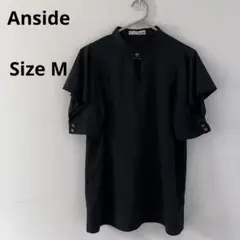 Anside 袖開きシャツ 薄手 春夏 ゆったりMサイズ キレイめ