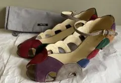 MIUMIU マルチカラー スエード ストラップパンプス +保存袋