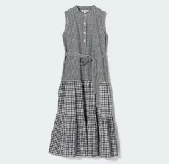 未使用UNIQLOユニクロ　スラブコットンノースリーブワンピースXXL ギンガム